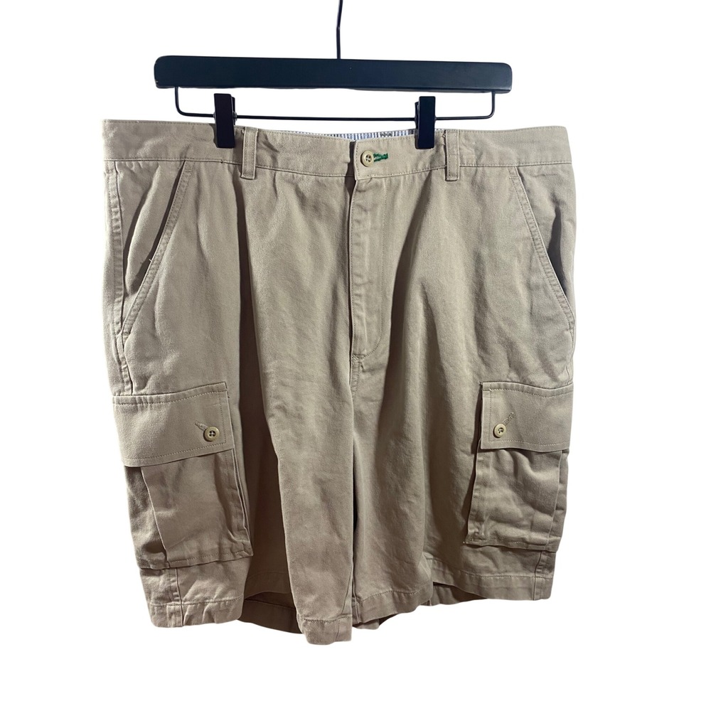Tommy Hilfiger Cargo Shorts Mens 36 Tan Excellent Cotton Twill Casual Classic - Picture 1 of 10